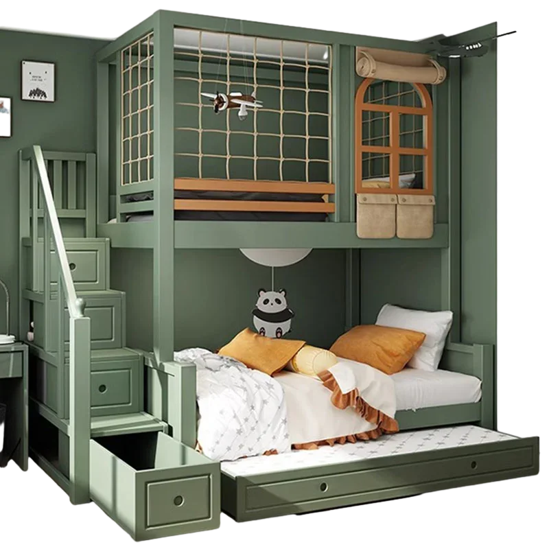 Modern Custom Master Bed Bedroom Double High Storage Luxury Design Bed Wood Bunkbeds